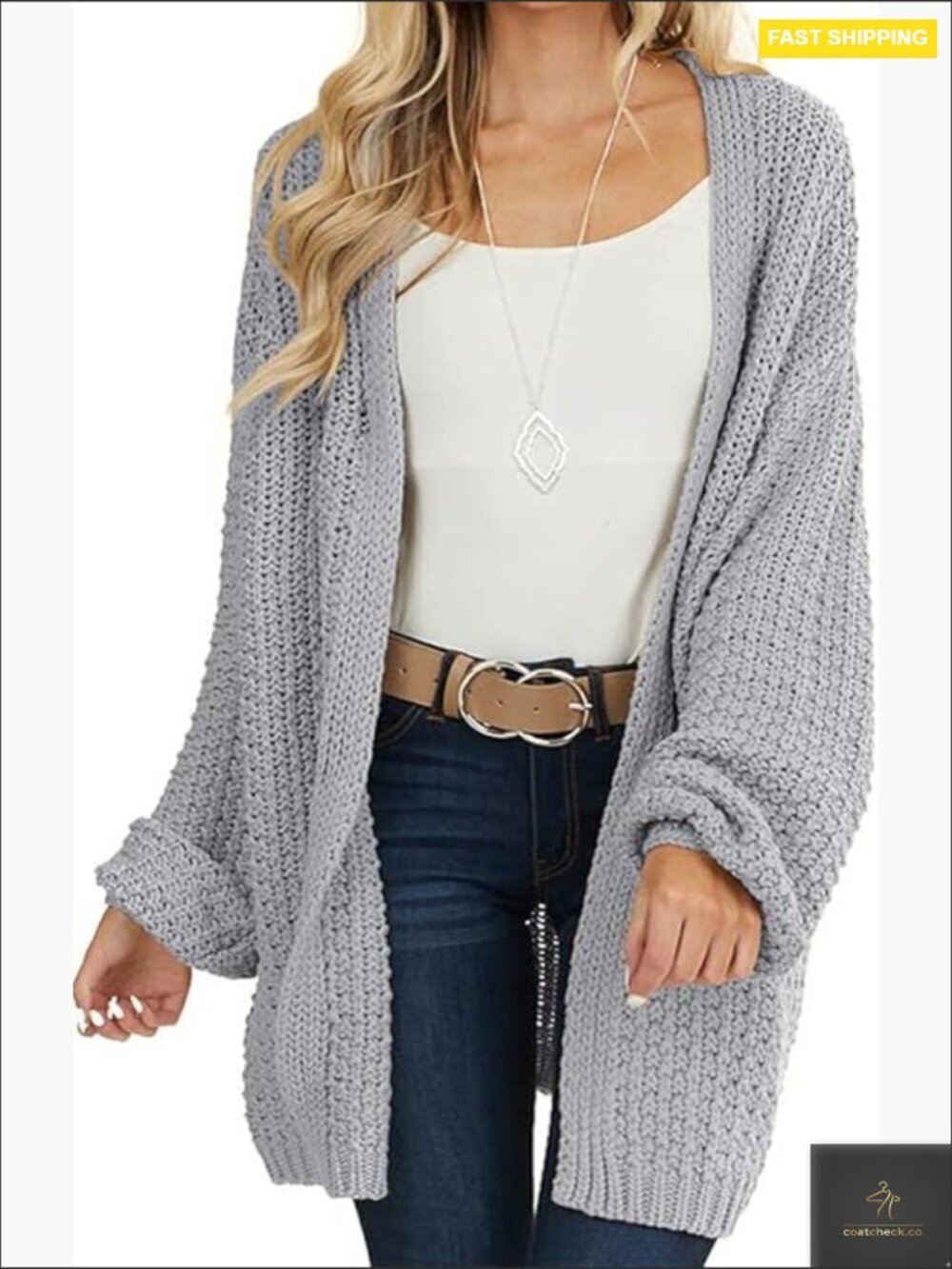 Oversized Chunky Knit Cardigan Open Front Long Sleeve Casual Loose Fit Sweater